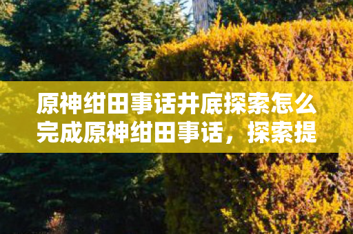 原神绀田事话井底探索怎么完成原神绀田事话，探索提瓦特大陆中的神秘之地，揭秘原神绀田事话，探索提瓦特大陆神秘井底之旅