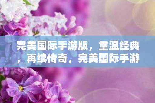 完美国际手游版图片
