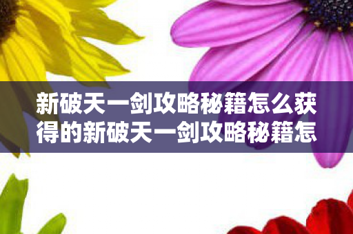 新破天一剑攻略秘籍怎么获得的新破天一剑攻略秘籍怎么获得图片