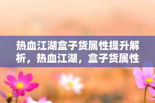 热血江湖盒子货属性提升解析，热血江湖，盒子货属性提升全解析