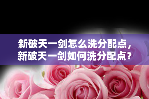 新破天一剑怎么洗分配点，新破天一剑如何洗分配点？