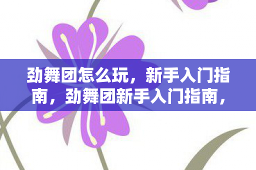 劲舞团怎么玩,新手入门指南,劲舞团新手入门指南,从零开始掌握游戏技巧 劲舞团怎么玩,新手入门指南,劲舞团新手入门指南,从零开始掌握游戏技巧