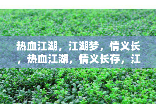 江湖梦未醒图片