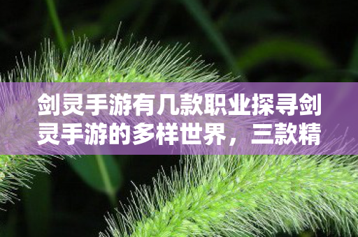 剑灵手游有几款职业探寻剑灵手游的多样世界图片