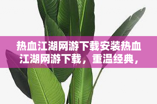 热血江湖网游下载安装热血江湖网游下载图片