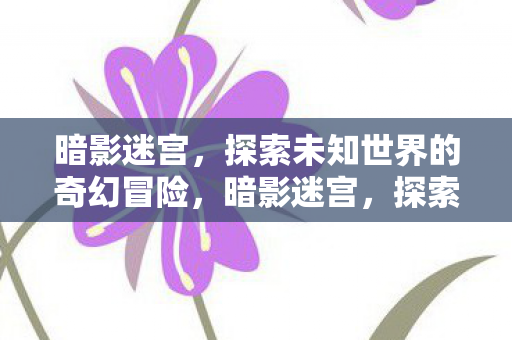 暗影迷宫,探索未知世界的奇幻冒险,暗影迷宫,探索未知世界的奇幻冒险之旅 暗影迷宫,探索未知世界的奇幻冒险,暗影迷宫,探索未知世界的奇幻冒险之旅