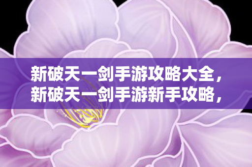 新破天一剑手游攻略大全图片