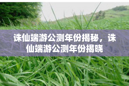 诛仙端游公测年份揭秘，诛仙端游公测年份揭晓
