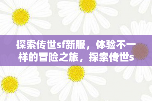 探索传世sf新服，体验不一样的冒险之旅，探索传世sf新服，开启不一样的冒险之旅