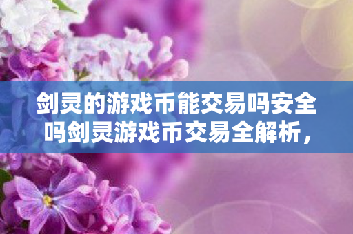 剑灵的游戏币能交易吗安全吗剑灵游戏币交易全解析图片