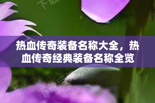 热血传奇经典装备名称全览图片