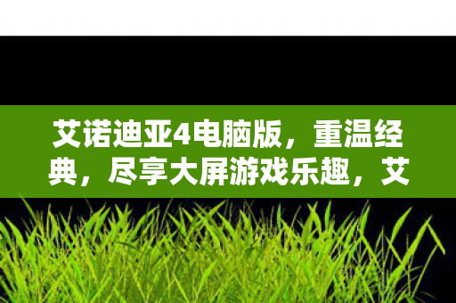艾诺迪亚4电脑版，重温经典，尽享大屏游戏乐趣，艾诺迪亚4电脑版，重温经典，大屏畅享游戏乐趣