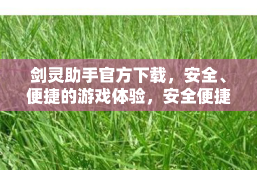 剑灵助手官方下载图片