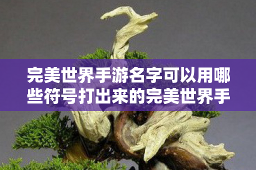 完美世界手游名字可以用哪些符号打出来的完美世界手游名字创意符号大全图片