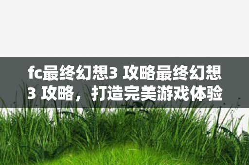 fc最终幻想3 攻略最终幻想3 攻略，打造完美游戏体验，最终幻想3攻略，打造完美游戏体验