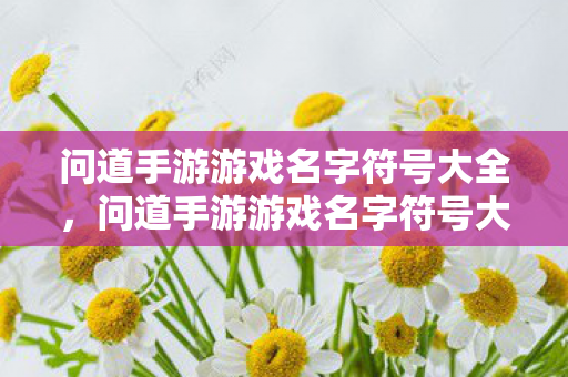 问道手游游戏名字符号大全图片