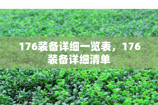 176装备详细一览表,176装备详细清单 176装备详细一览表,176装备详细清单