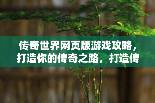 传奇世界网页版游戏攻略图片
