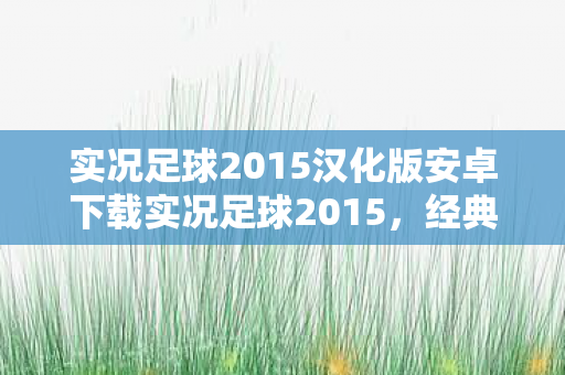 实况足球2015汉化版安卓下载实况足球2015，经典重燃，情怀再现，实况足球2015经典重燃，情怀再现，安卓下载开启！