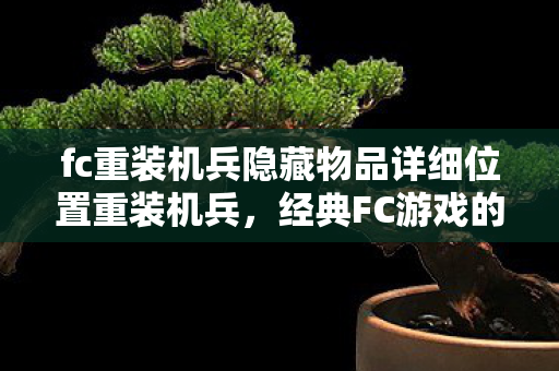 fc重装机兵隐藏物品详细位置重装机兵,经典FC游戏的怀旧之旅,重装机兵隐藏物品全攻略,怀旧之旅的宝藏位置 fc重装机兵隐藏物品详细位置重装机兵,经典FC游戏的怀旧之旅,重装机兵隐藏物品全攻略,怀旧之旅的宝藏位置