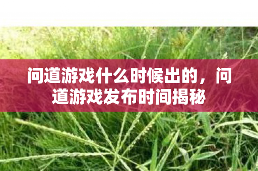 问道游戏什么时候出的，问道游戏发布时间揭秘