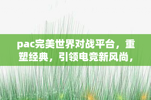 pac完美世界对战平台重塑经典引领电竞新风尚图片