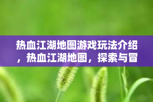 热血江湖地图游戏玩法介绍图片