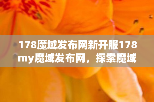 178魔域发布网新开服178my魔域发布网图片