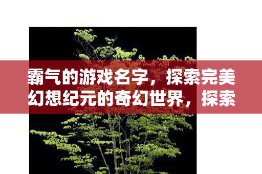 霸气的游戏名字，探索完美幻想纪元的奇幻世界，探索完美幻想纪元的奇幻世界，霸气游戏名字