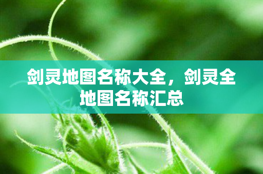 剑灵全地图名称汇总图片