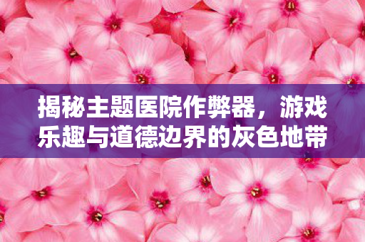 揭秘主题医院作弊器,游戏乐趣与道德边界的灰色地带,揭秘主题医院作弊器,游戏乐趣与道德边界的灰色地带 揭秘主题医院作弊器,游戏乐趣与道德边界的灰色地带,揭秘主题医院作弊器,游戏乐趣与道德边界的灰色地带