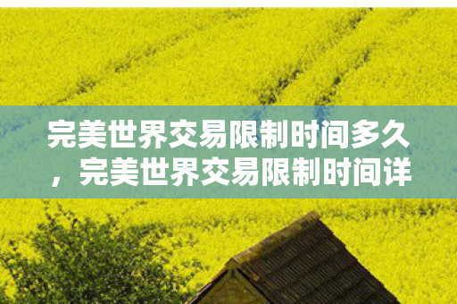 完美世界交易限制时间多久图片