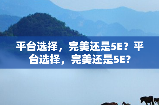 平台选择，完美还是5E？平台选择，完美还是5E？