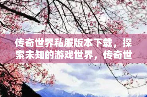 传奇世界私服版本下载图片