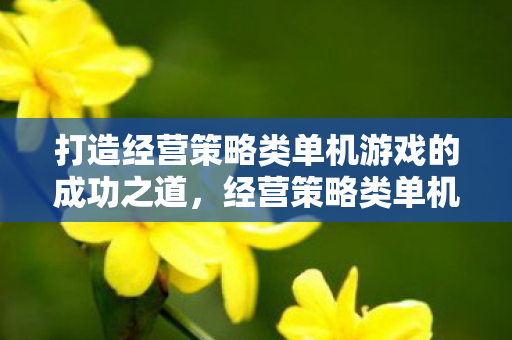 打造经营策略类单机游戏的成功之道，经营策略类单机游戏的成功秘诀