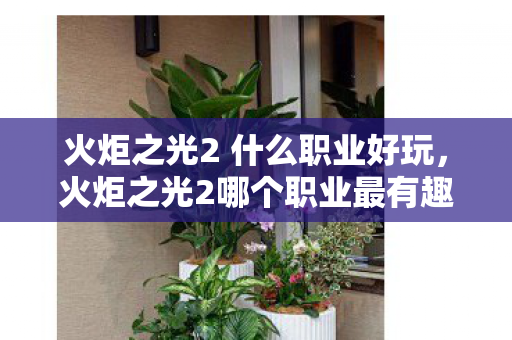 火炬之光2 什么职业好玩，火炬之光2哪个职业最有趣？