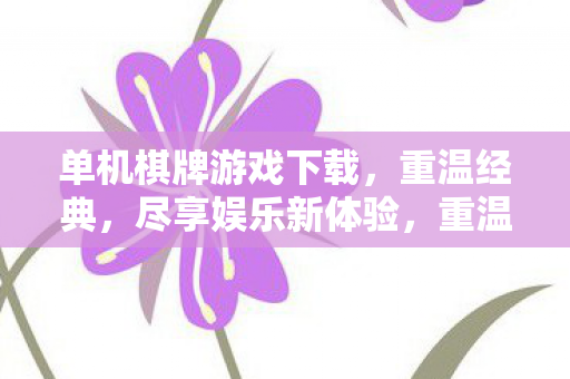 单机棋牌游戏下载，重温经典，尽享娱乐新体验，重温经典，单机棋牌游戏下载尽享娱乐新体验