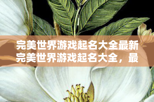 完美世界游戏起名大全最新完美世界游戏起名大全图片