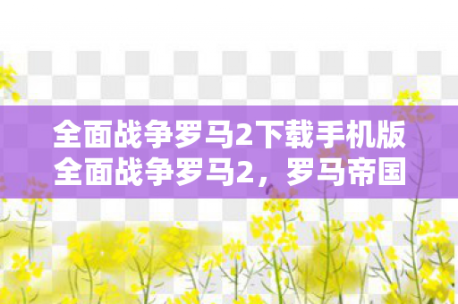 全面战争罗马2下载手机版全面战争罗马2图片