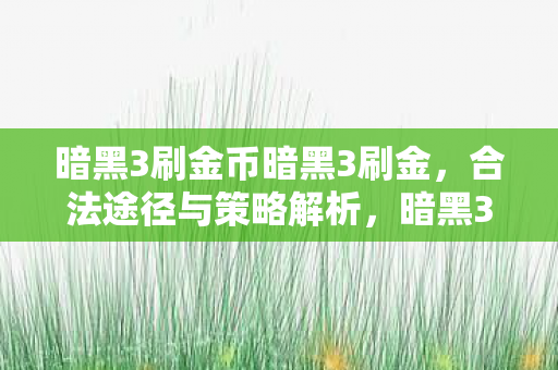 暗黑3刷金币暗黑3刷金,合法途径与策略解析,暗黑3刷金币,合法途径与策略全解析 暗黑3刷金币暗黑3刷金,合法途径与策略解析,暗黑3刷金币,合法途径与策略全解析