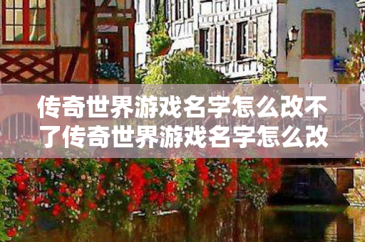传奇世界游戏名字怎么改不了传奇世界游戏名字怎么改图片