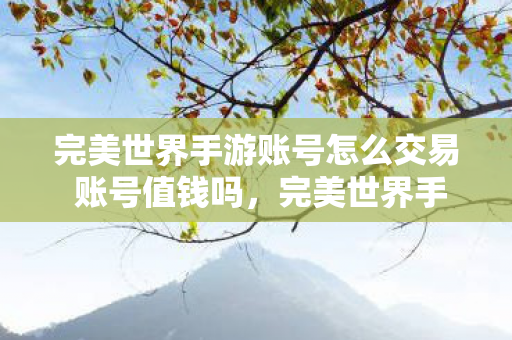 完美世界手游账号怎么交易 账号值钱吗图片