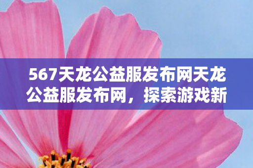 567天龙公益服发布网天龙公益服发布网，探索游戏新世界的公益之旅，567天龙公益服发布网，探索游戏新世界的公益之旅