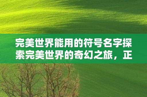 完美世界能用的符号名字探索完美世界的奇幻之旅,正版体验与社区共创的盛宴,探索完美世界的奇幻之旅,正版体验与社区共创的盛宴 完美世界能用的符号名字探索完美世界的奇幻之旅,正版体验与社区共创的盛宴,探索完美世界的奇幻之旅,正版体验与社区共创的盛宴