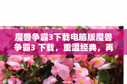 魔兽争霸3下载电脑版魔兽争霸3 下载，重温经典，再燃战火，魔兽争霸3电脑版下载 重温经典，再燃战火