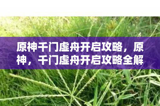千门虚舟开启攻略全解析图片