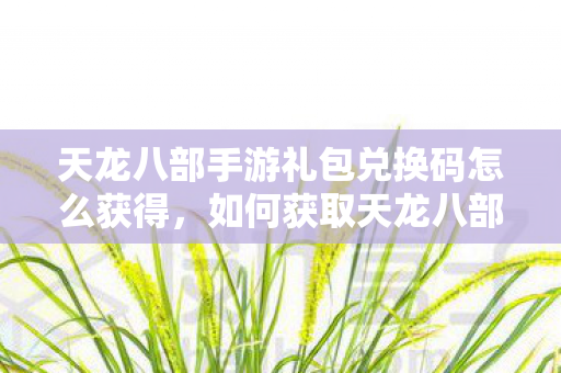 天龙八部手游礼包兑换码怎么获得图片