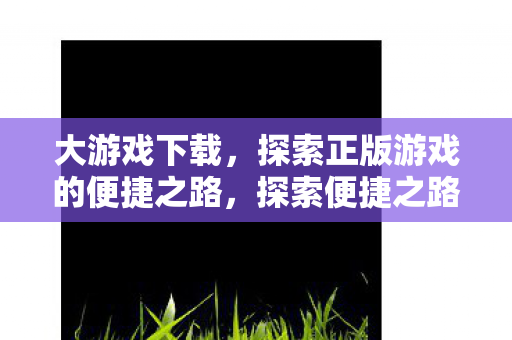 大游戏下载，探索正版游戏的便捷之路，探索便捷之路，大游戏下载，正版游戏新选择