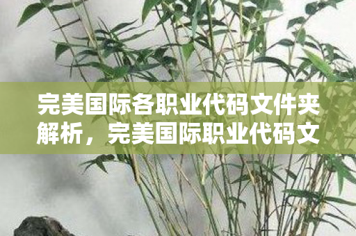 完美国际各职业代码文件夹解析，完美国际职业代码文件夹详解