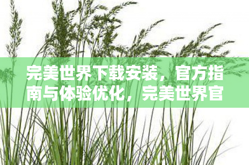 完美世界下载安装，官方指南与体验优化，完美世界官方下载安装指南及体验优化